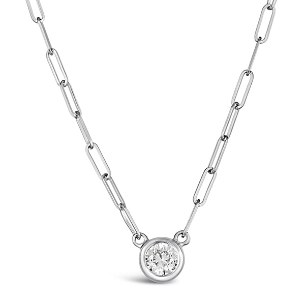 A Dainty Diamond Disc Pendant - Beverly Hills – Mizrahi Diamond Co.