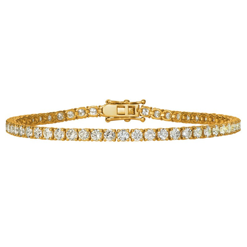 2.14 Carat 7.5'' Natural Diamond Tennis Bracelet G-H SI 14K Yellow Gold