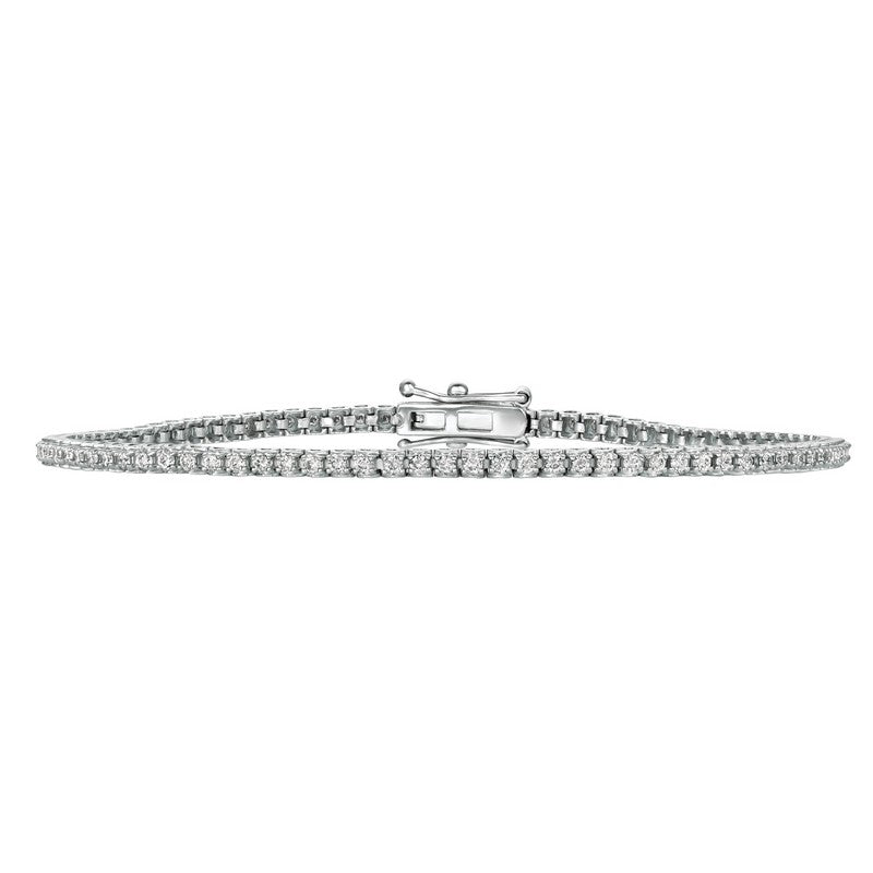 Diamond Tennis Bracelet (15.36 ct Diamonds) in White Gold