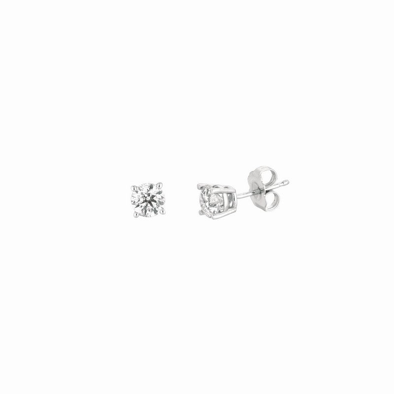 Round Diamond Stud Earrings 0.4 CT- 14k Yellow Solid Gold