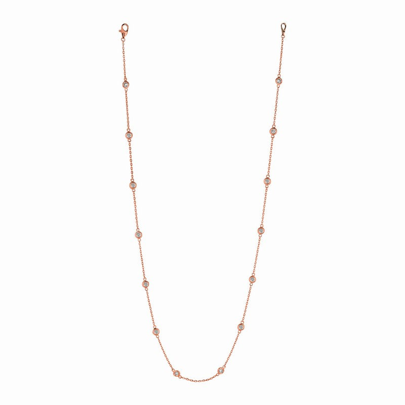 10 POINTER 14 SECTION 18″ DIAMOND NECKLACE 14K GOLD (1.5 CTW)