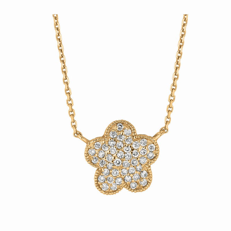 ‘FLOWER CLUSTER’ DIAMOND NECKLACE 14K GOLD (0.4 CTW)
