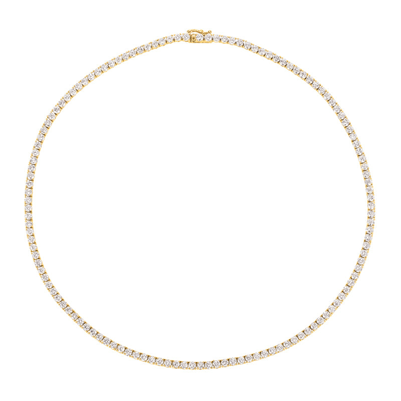 3.00 Carat Natural Diamond Tennis Necklace G SI 14K Yellow Gold 16'' 1.5mm width