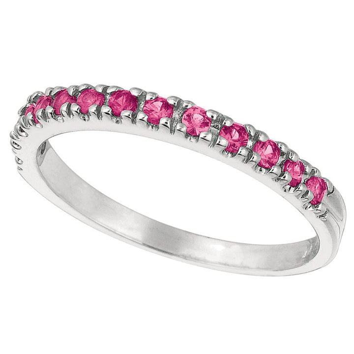 Rose Sapphire Stackable Ring, 14K White Gold 14K White  Gold (0.38 Ctw)