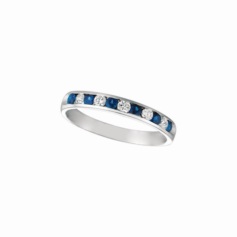 Sapphire & Diamond Ring 14K White Gold (0.56 Ctw)