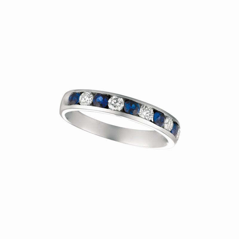 Sapphire & Diamond Ring 14K White Gold (1.09 Ctw)