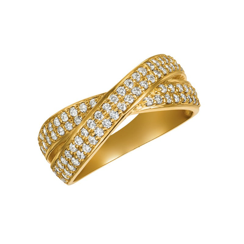 DIAMOND CROSSOVER RING 14K GOLD (0.65 CTW)