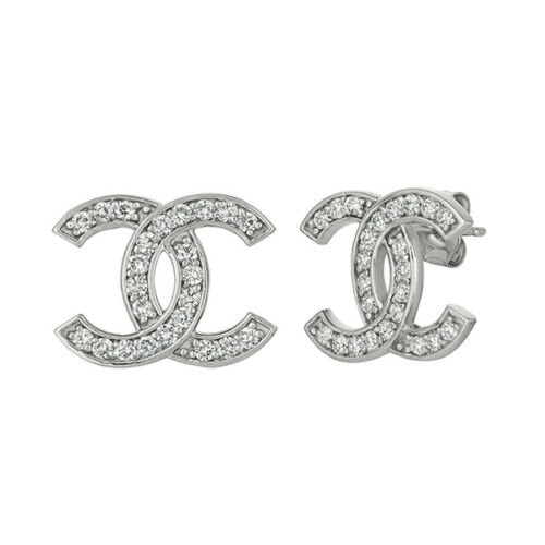 1.00 Carat Natural Diamond Earrings G-H SI 14K White Gold
