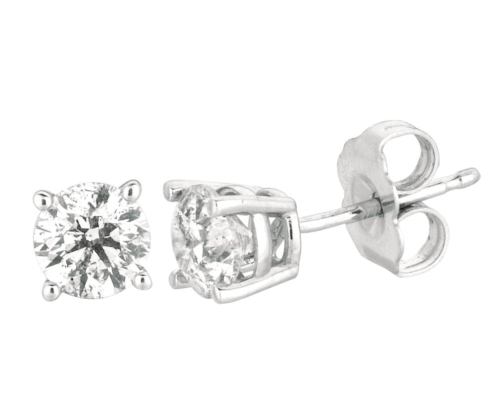 Carat Natural Diamond Stud Earrings G SI 14K White Gold