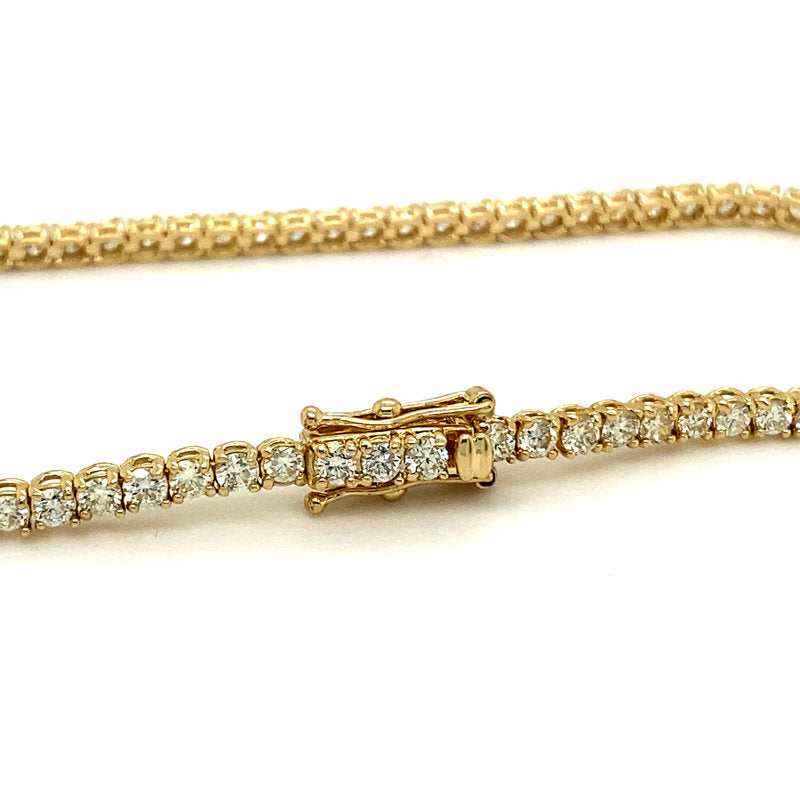 3.00 Carat Natural Diamond Tennis Bracelet G SI 14K Yellow Gold 7''