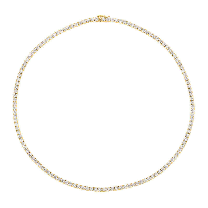 6.00 Carat Natural Diamond Tennis Necklace G SI 14K Yellow Gold 16'' 2 mm width