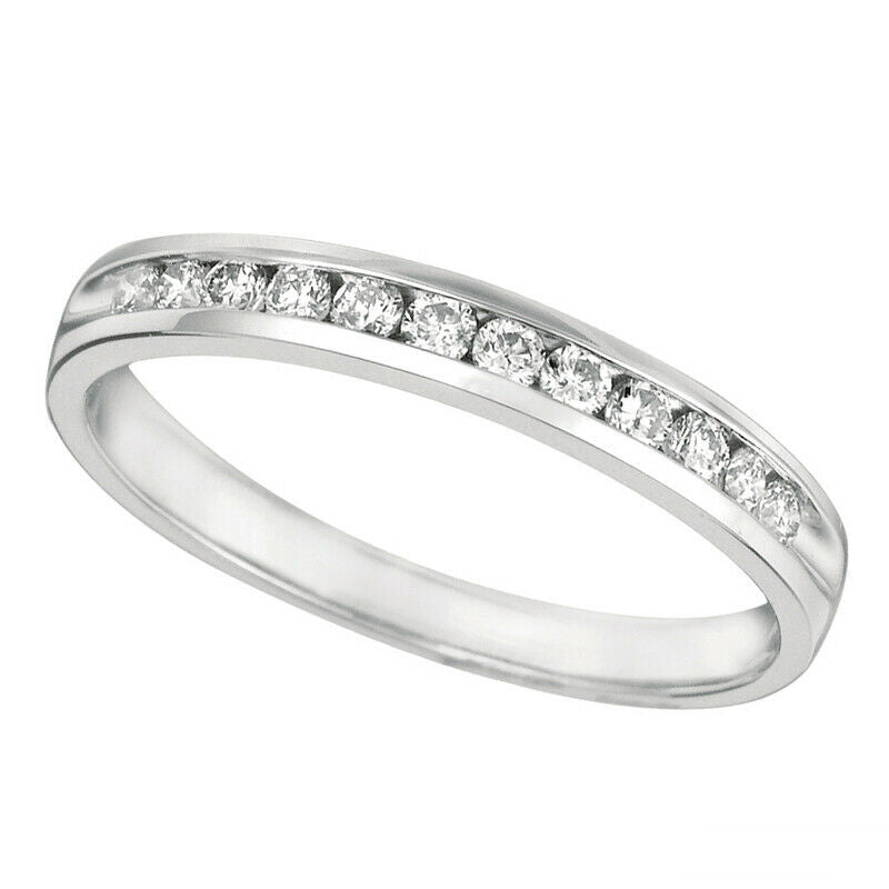 0.25 Carat Natural Diamond Ring Band Channel set in 14K White Gold