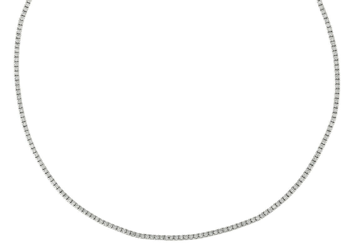 2.00 Carat Natural Diamond Tennis Necklace G SI 14K White Gold 16 inches