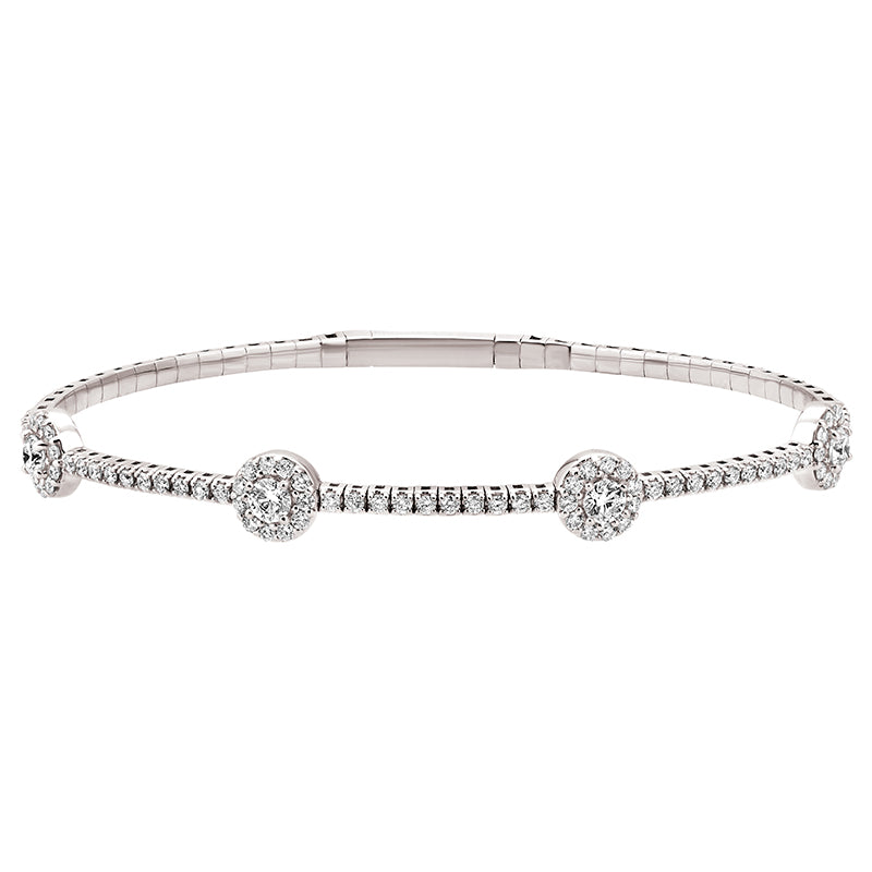 Natural Classic White Gold Diamond Flexible Bracelet by Davizi Jewels | NYC