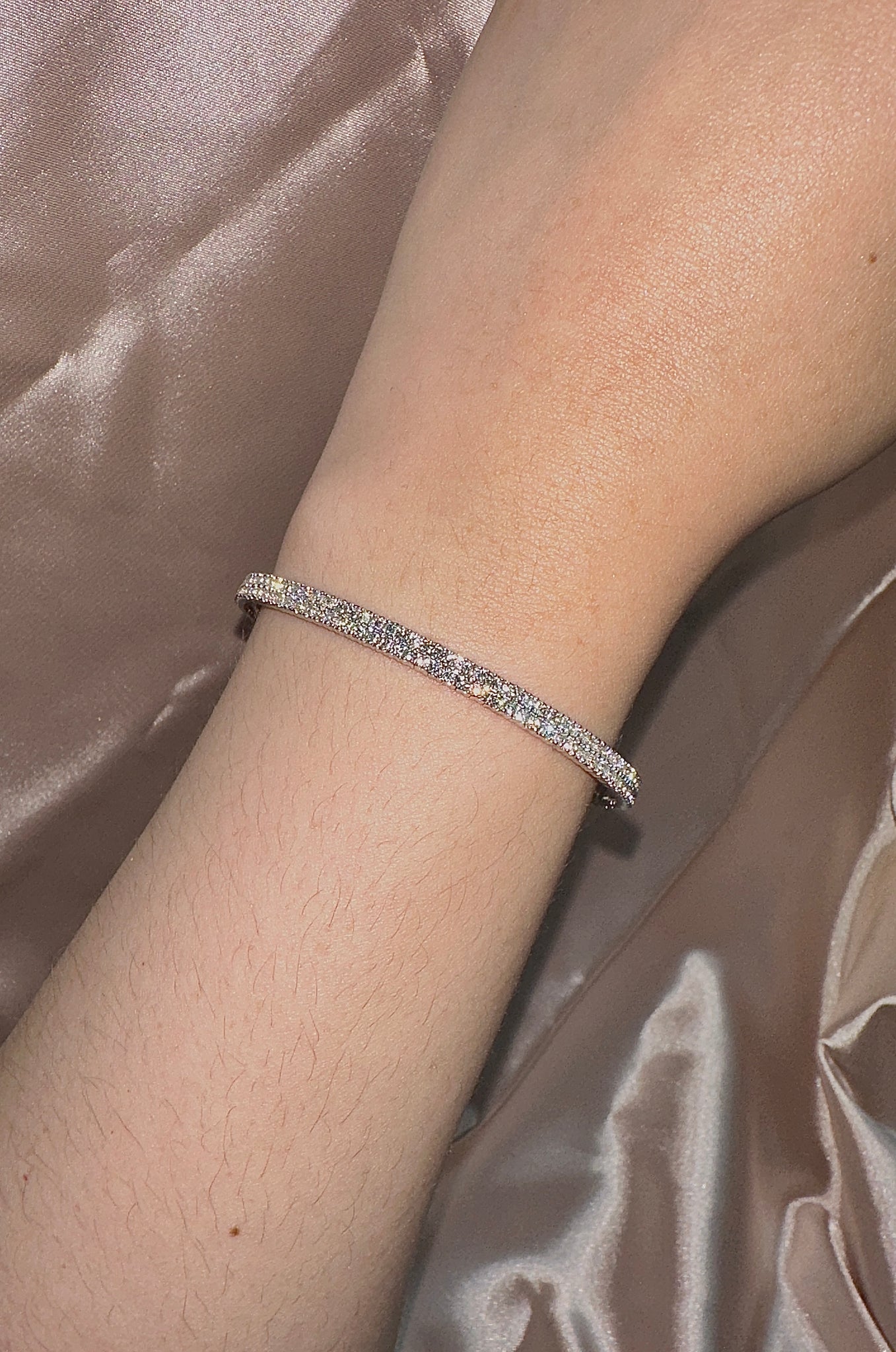 2.00CT DIAMOND 2 ROWS FLEXIBLE BRACELET 14K GOLD