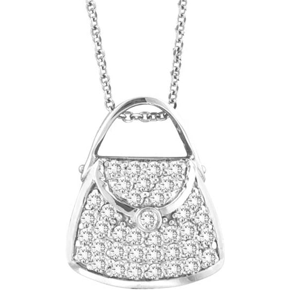 DIAMOND PURSE PENDANT NECKLACE 14K GOLD (0.75 CTW)