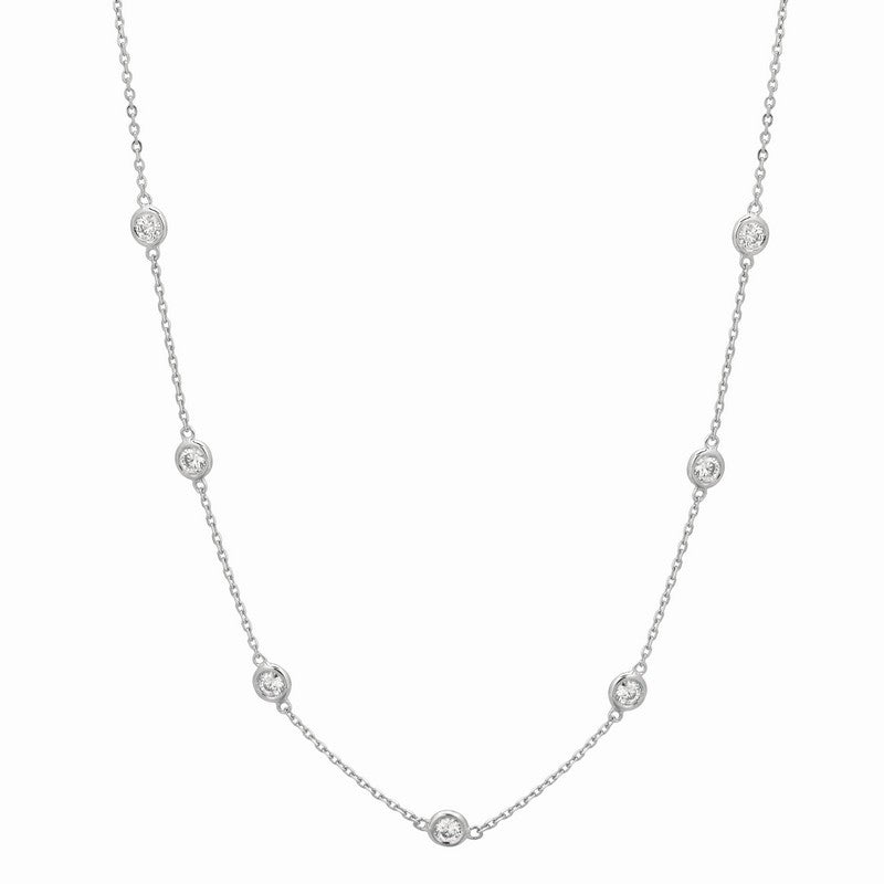 1.75 Carat Natural Diamond by the Yard Necklace 14K White Gold | New York