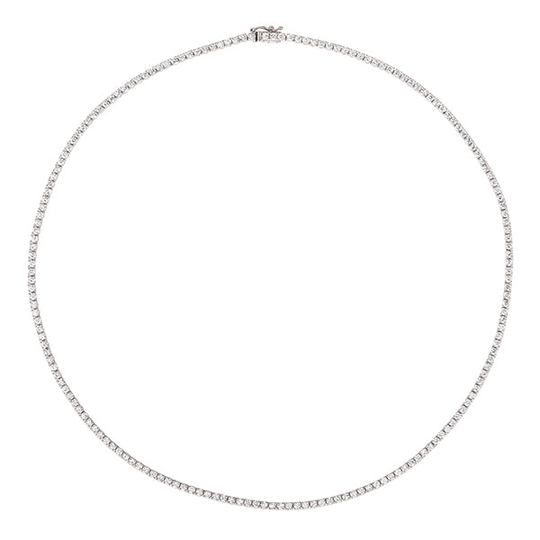 2.50 Carat Natural Diamond Tennis Necklace 16 '' G SI 14K White Gold