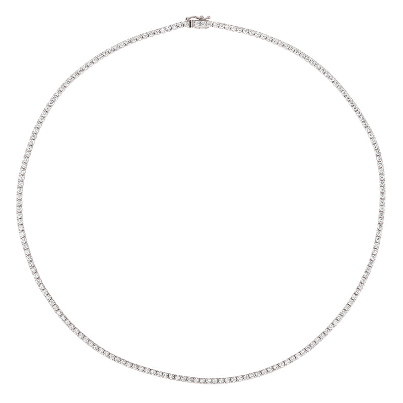 5.00 Carat Natural Diamond Tennis Necklace G SI 14K White Gold 16 inches