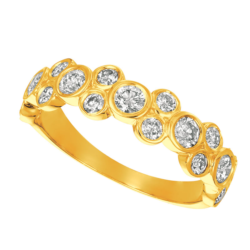 1.00 Carat Natural Diamond Bezel Ring G SI 14K Yellow Gold