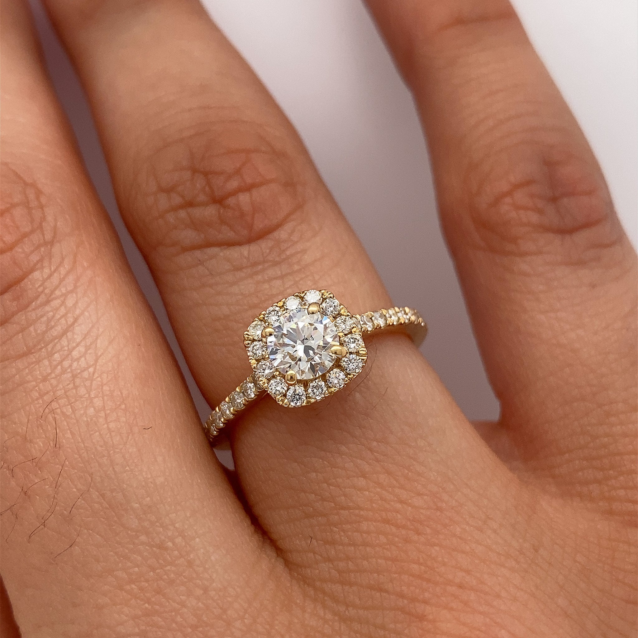 1.00 Carat Natural Round Cut Diamond Solitaire Ring G SI 14K Yellow Gold