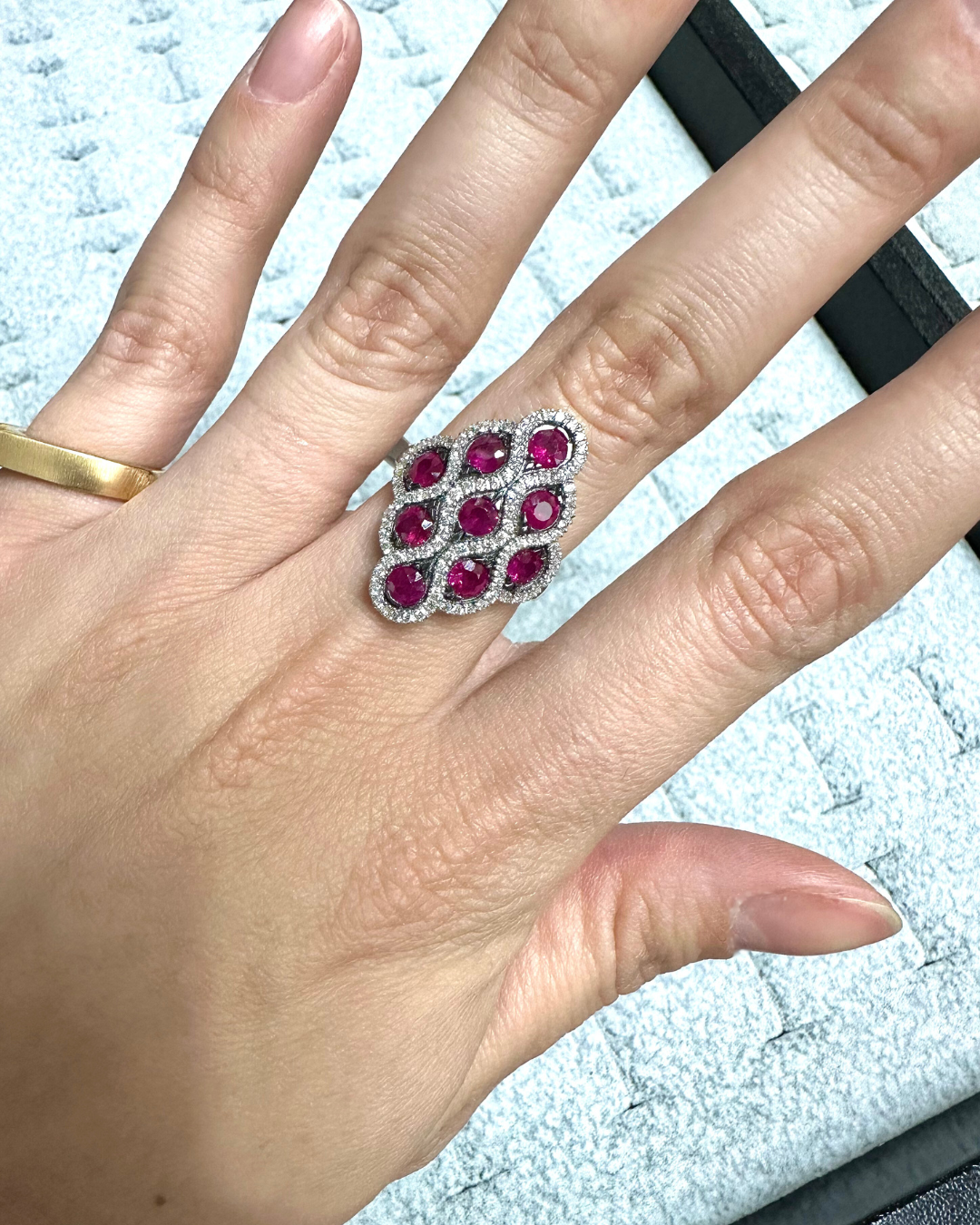 Ruby & Diamond Ring 14K White Gold (2.12 Ctw)