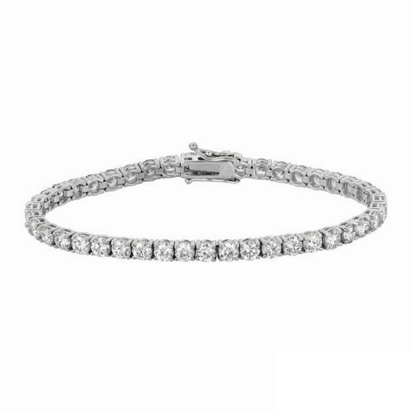 Diamond Tennis Bracelet (15.36 ct Diamonds) in White Gold