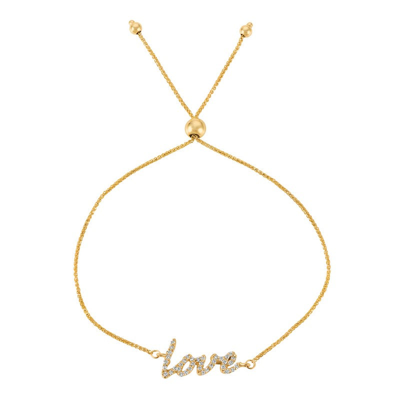 BOLO DIAMOND LOVE BRACELET 14K GOLD (0.2 CTW)