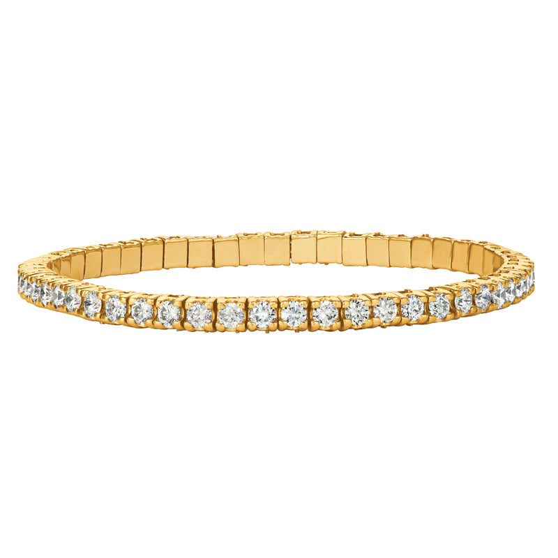 3.00 Carat Natural Diamond Stretch Bracelet G-H SI 14K Yellow Gold