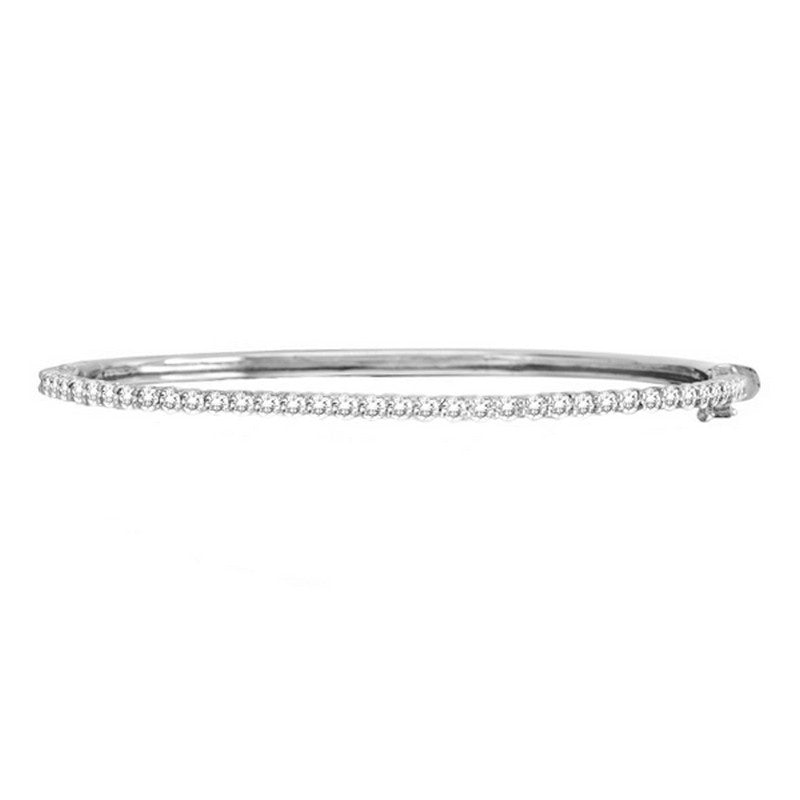 White Gold Diamond Bangle 14K White  Gold (2.03 Ctw)