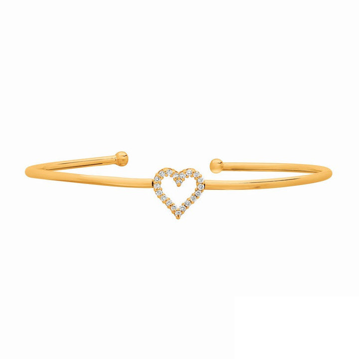 Diamond Heart Bangle 14K Yellow  Gold (0.25 Ctw) 1