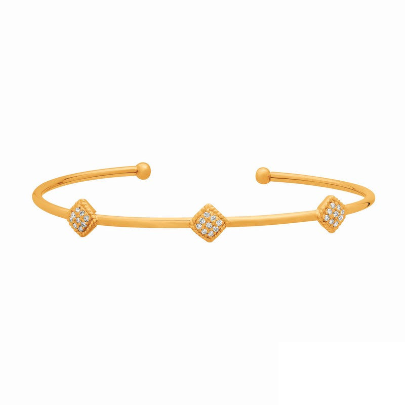 Diamond Square Bangle 14K Yellow  Gold (0.22 Ctw)