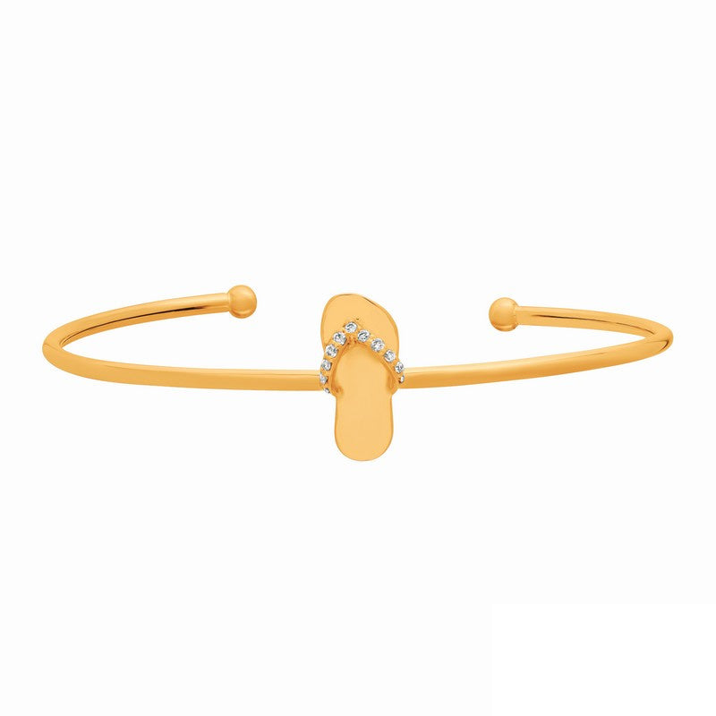 Diamond Flip Flop Bangle 14K Yellow  Gold (0.1 Ctw)