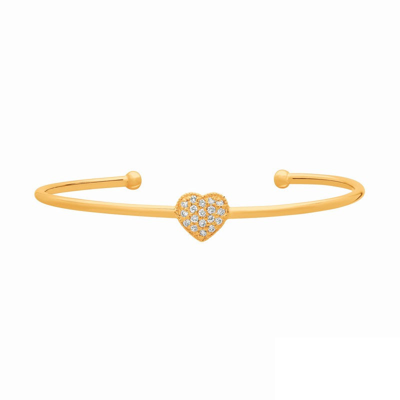 Diamond Heart Bangle 14K Yellow  Gold (0.25 Ctw) 2