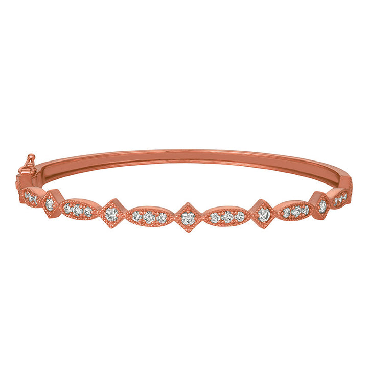 Diamond Bangle 14K Rose  Gold (1.18 Ctw)