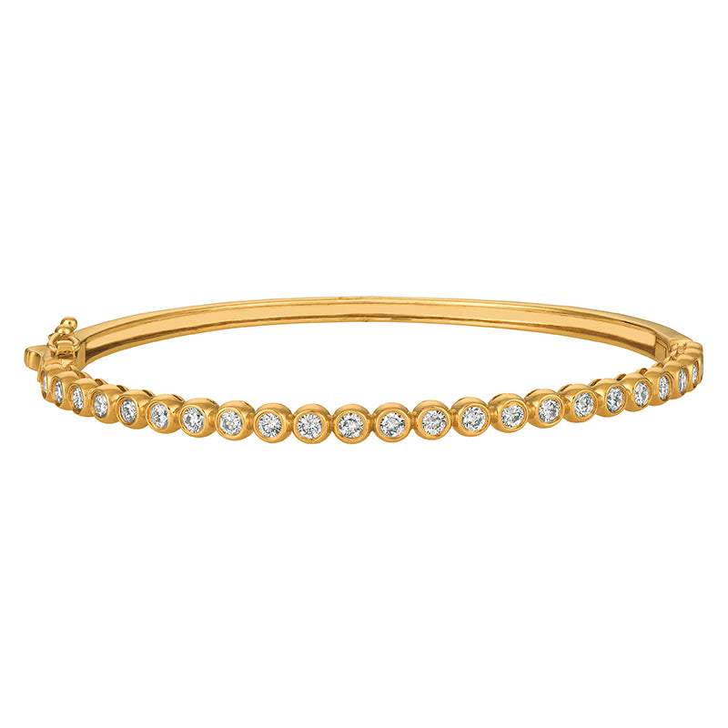 Diamond Bezel Set Bangle 14K Yellow  Gold (1.25 Ctw)