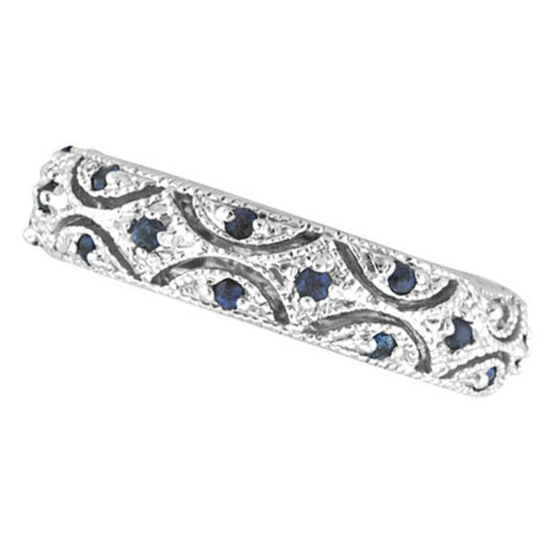 Sapphire Eternity Band Ring 14K White  Gold (0.38 Ctw)