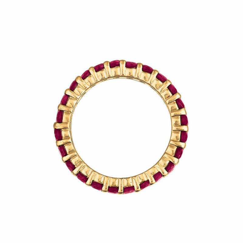 2.76CT RUBY ETERNITY BAND 14K YELLOW GOLD ON SALE