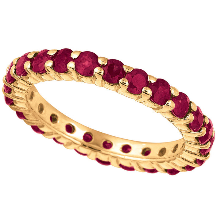 2.76Ct Ruby Eternity Band 14K Yellow Gold On Sale