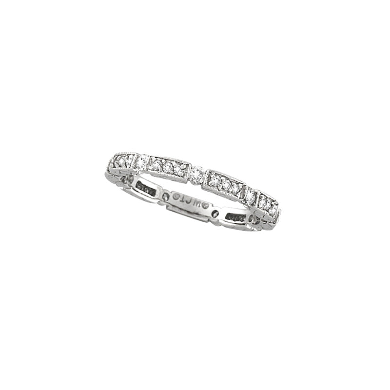 0.50 Carat Natural Diamond Stackable Ring Band G SI 14K White Gold 3 mm width