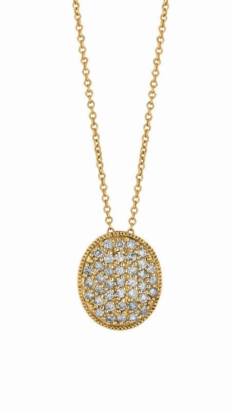 DIAMOND OVAL NECKLACE 14K GOLD (0.65 CTW)