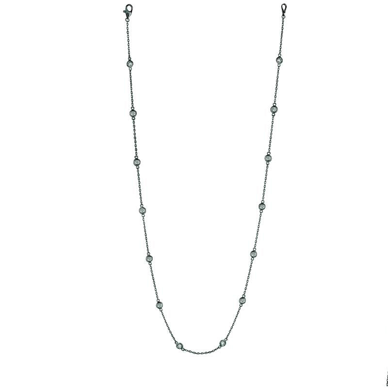 2 Pointer 14 Section 18'' Diamond Necklace 14K BLACK GOLD (0.33 CTW)
