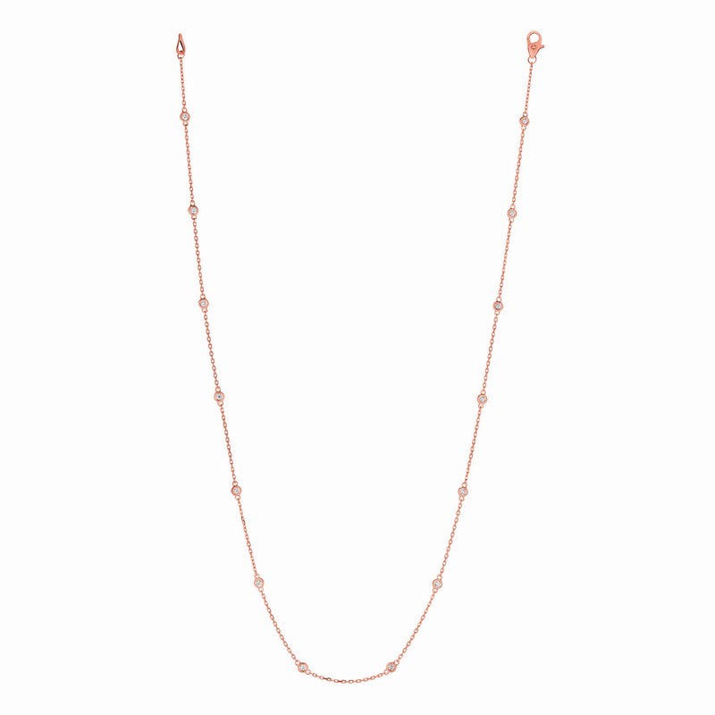 5 POINTER 14 SECTION 18″ DIAMOND NECKLACE 14K GOLD (0.75 CTW)