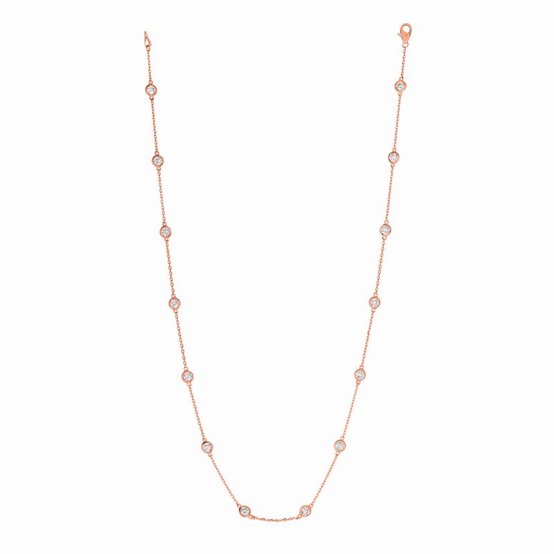 3 POINTER 14 SECTION 18″ DIAMOND NECKLACE 14K GOLD (0.5 CTW)