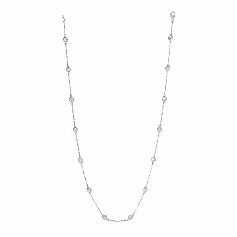 3 POINTER 14 SECTION 18″ DIAMOND NECKLACE 14K GOLD (0.5 CTW)