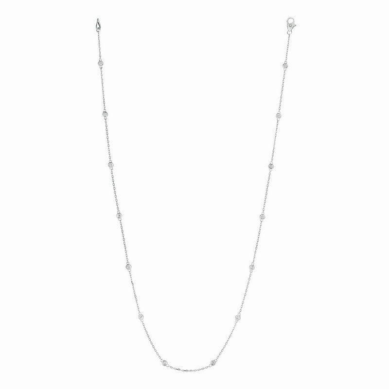 0.33 CT 14 SECTION 18″ DIAMOND BY THE YARD NECKLACE 14K GOLD 2 POINTER ON SALE