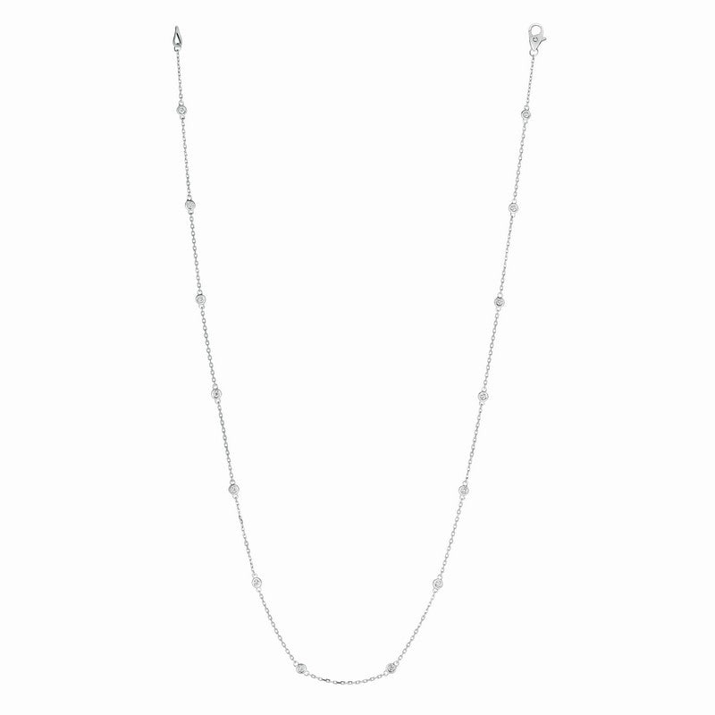 5 POINTER 14 SECTION 18″ DIAMOND NECKLACE 14K GOLD (0.75 CTW)