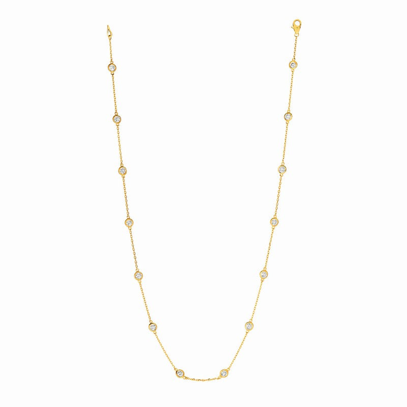 5 POINTER 14 SECTION 18″ DIAMOND NECKLACE 14K GOLD (0.75 CTW)