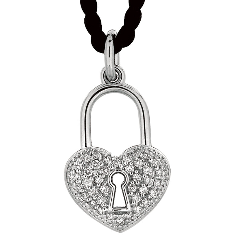 DIAMOND HEART LOCK NECKLACE 14K GOLD (0.35 CTW)