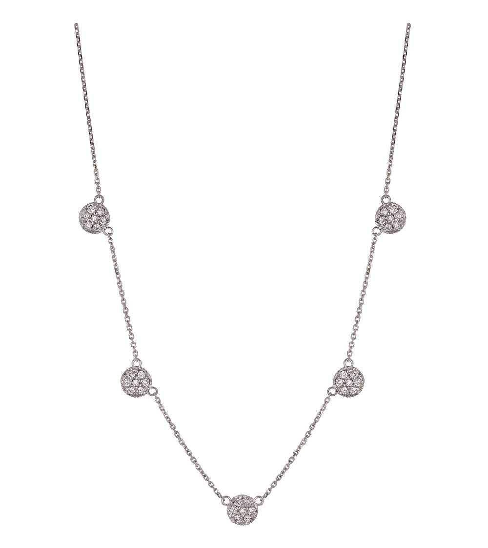 0.75 Carat Natural Diamond Disc Necklace 14K White Gold G SI 18'' chain